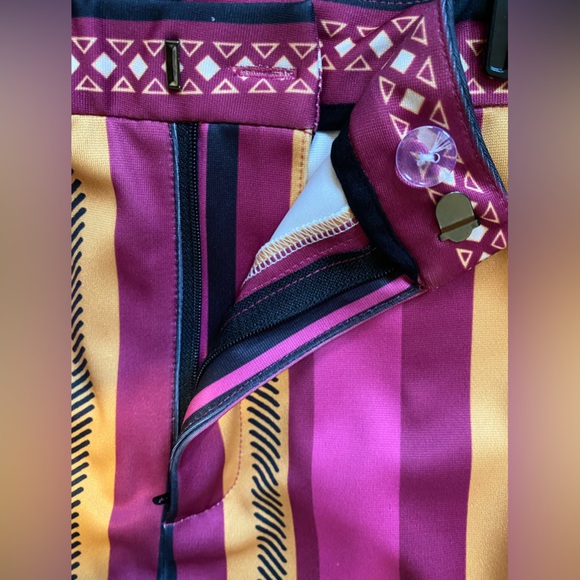 Women’s 70’s NWT Jealous Tomato Striped Wide Leg Multi Colored Pants - Picture 10 of 17